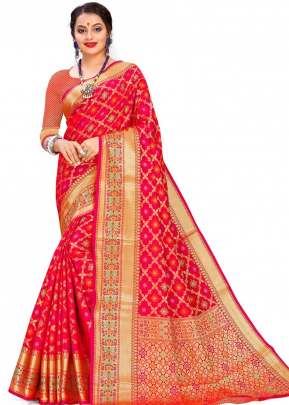 Beautiful Cotton Silk Saree In Pink COTTON SILK SAREE