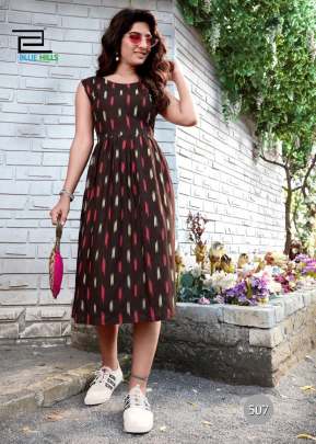 Beautiful Ikkat Printed Brown Color Reyon Kurti IRRA-9