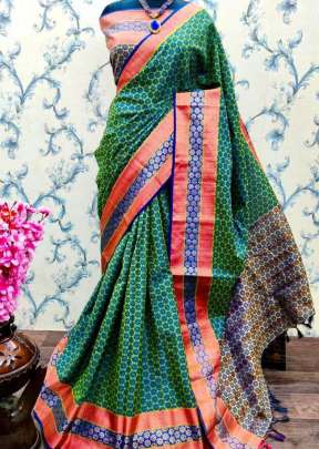 Beautiful Soft  Kora Maslin Silk  Saree In Green SILK SAREE