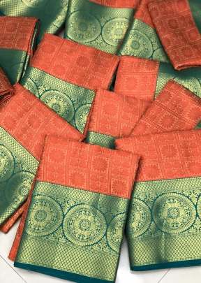 Beautiful Tanchoi Handloom Weaving Silk Saree In Orange designer sarees