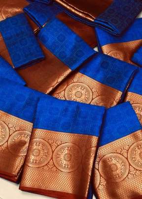 Beautiful Tanchoi Handloom Weaving Silk Saree In Blue designer sarees