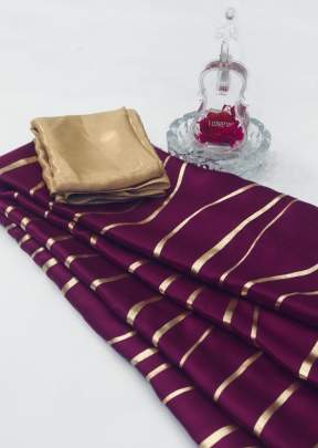 Beutiful  Pure Satin Silk Saree In Wine designer sarees