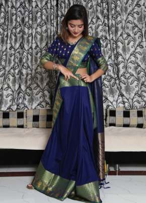 Bhavani Heavy Silk Saree With Richness of Weaving In Navy Blue  Color  SILK SAREE