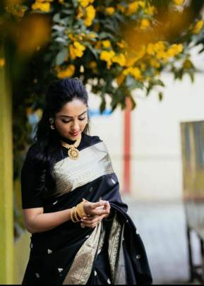 Black Color With Golden Weaving Work With Reach Pallu BERRY-1 Banarasi Silk Saree