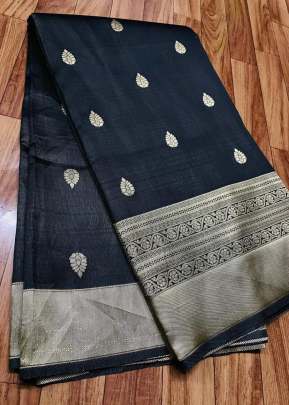 Black Color With Golden Weaving Work With Reach Pallu BERRY-1 Banarasi Silk Saree