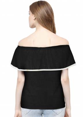 Classic Black Top With Off Solder Sleeves top