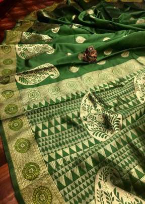 Classic Fancy Soft Banrasi Silk Saree In Light Green