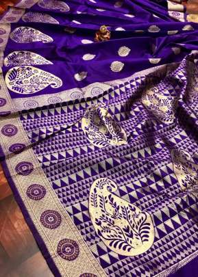 Classic Fancy Soft Banrasi Silk Saree In Purple partywear sarees