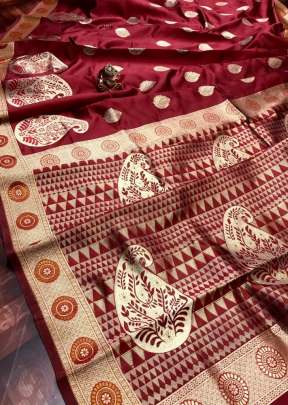 Classic Fancy Soft Banrasi Silk Saree In Maroon partywear sarees