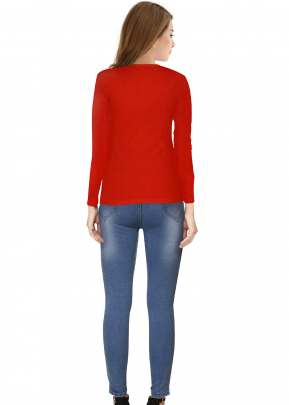 Classic Look Red Top With Crop Sleeve top