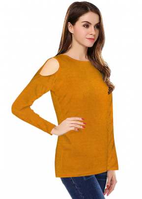 Classic Look Yellow Top With Crop Sleeve top