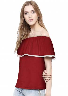 Classic Red Top With Off Solder Sleeves top