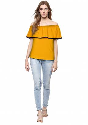 Classic Yellow Top With Off Solder Sleeves top