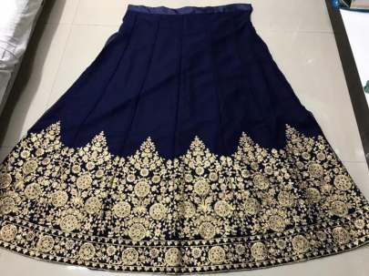 Designer Blue Color Faux Georgette Codding Embroidery work Suit designer suits