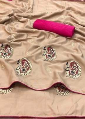 Designer Butta Crape Silk Saree in Cheeku designer sarees