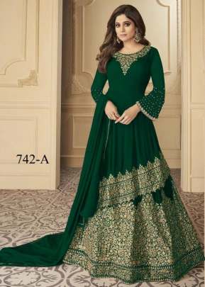 Designer Green Color Faux Georgette Codding Embroidery work Suit salwar suits