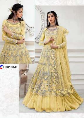 Designer Havy Embroidery Beautiful Pakistani Suit In Lemon Yellow