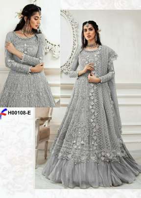 Designer Havy Embroidery Beautiful Pakistani Suit In Gray