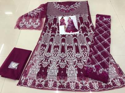 Designer Havy Embroidery Beautiful Pakistani Suit In Rani Pink Pakistani Suits