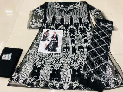 Designer Havy Embroidery Beautiful Pakistani Suit In Dark Gray Pakistani Suits