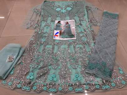 Designer Havy Embroidery Beautiful Pakistani Suit In Sky Blue Pakistani Suits