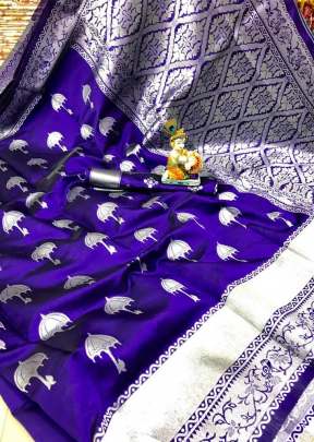 Designer Party wear Soft Silk Saree In Purple