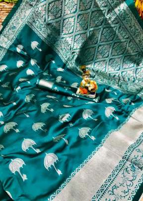 Designer Party wear Soft Silk Saree In Ocean Blue designer sarees