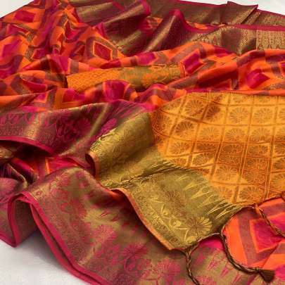 Designer Partywear Handloom Kora Muslim Saree In Dark Pink designer sarees