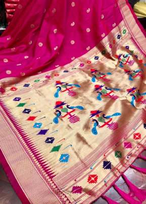 Designer Partywear Pure Kanchipuram Silk Saree In Pink designer sarees