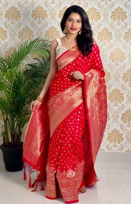 Designer Rich Red Paithani Zari Weaving Royal Look Collection SILK SAREE