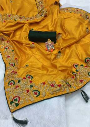 Designer Soft Dolla Silk Party Wear Saree In Yellow