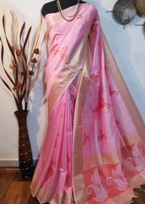 Designer Soft Mulberry Silk Weaving Saree In Light Pink SILK SAREE