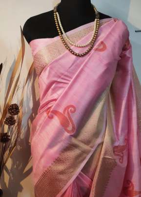 Designer Soft Mulberry Silk Weaving Saree In Light Pink SILK SAREE