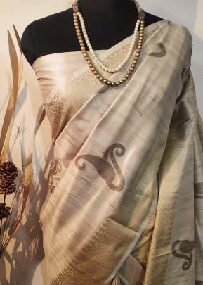 Designer Soft Mulberry Silk Weaving Saree In Cream SILK SAREE