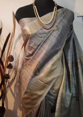 Designer Soft Mulberry Silk Weaving Saree In Grey SILK SAREE