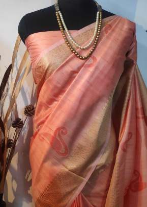 Designer Soft Mulberry Silk Weaving Saree In Peach SILK SAREE