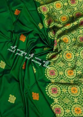 Designer Soft Silk Waving Jacquard Saree In Green SILK SAREE