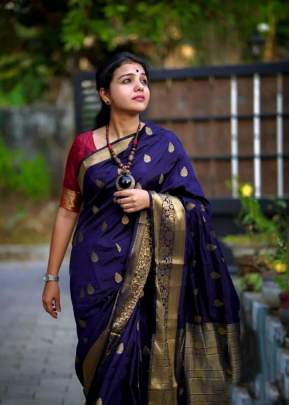 Elegant silk saree in Navy Blue designer sarees