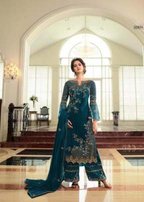 Exclusive Beautifully Design Pakistani Suit With Embroidery Ocean Blue Pakistani Suits