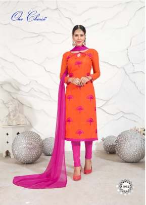 Exclusive Chanderi Dress Material In Orange Dress Material