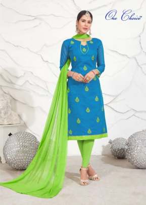 Exclusive Chanderi Dress Material In Sky Blue