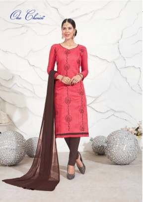 Exclusive Chanderi Dress Material In Peach Dress Material