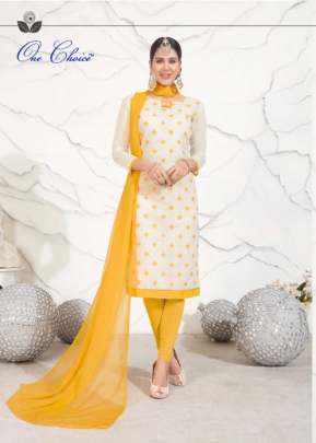 Exclusive Chanderi Dress Material In White