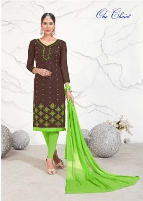 Exclusive Chanderi Dress Material In Brown