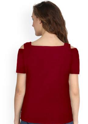 Exclusive Design Maroon Top With Off solder Sleeves top