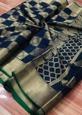 Exclusive Designer Banarasi Handloom Weaving Patola Silk Saree In Navy Blue SILK SAREE