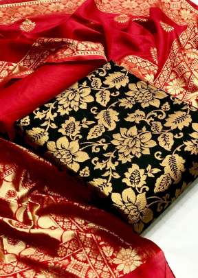 Exclusive Designer Banarasi Silk Dress Material In Black salwar suits