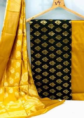 Exclusive Designer Banarasi Silk Dress Material In Black salwar suits