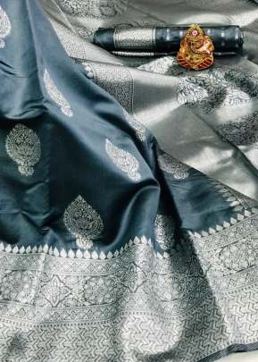 Exclusive Designer Banarasi Silk Saree In Grey