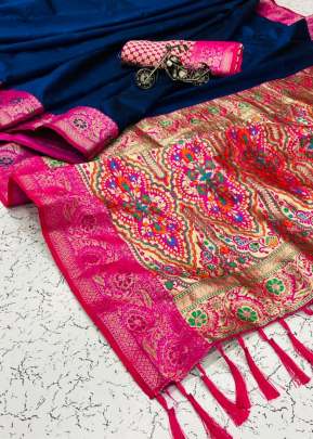 Exclusive Designer Banarasi Silk Saree In Navy Blue